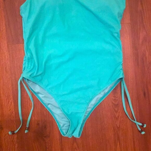 NWT Maree Maree Teal OneShoulder Swimsuit - Picture 2 of 7